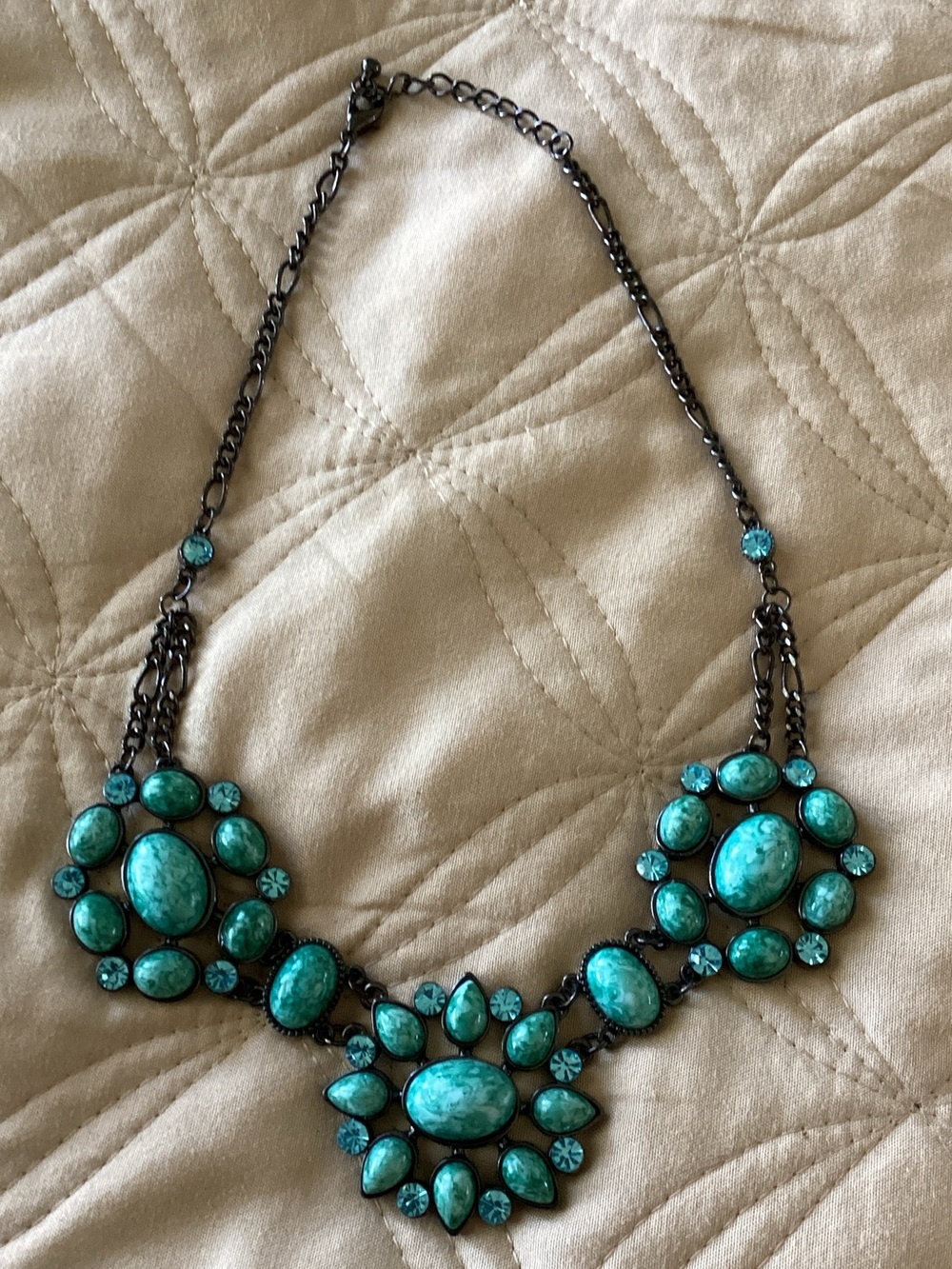 Turquoise Stone Bib Necklace - Women's Fashion Necklace